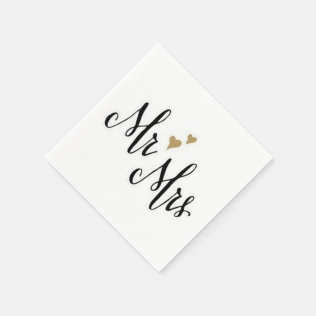Mr & Mrs. - Cocktail Napkins Serviette (Ecke)