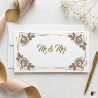 Mr & Mrs Elegant Gold Geometrisch Vintage Blumen H