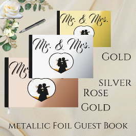 Mr & Mrs Elegant Modern Foto Heart Wedding Gästebuch