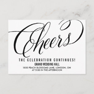 Mr. & Mrs. Elegant Schrift   Hochzeitsempfangskart Begleitkarte
