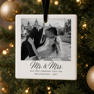 Mr. & Mrs. Erstes Weihnachten Zusammen Hochzeit Keramikornament