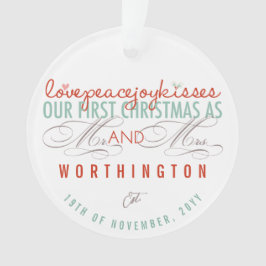 Mr & Mrs. First Christmas Mistletoes Foto Wedding Ornament