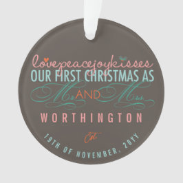 Mr & Mrs. First Christmas Mistletoes Foto Wedding Ornament