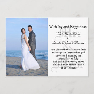 Mr & Mrs Gray Text - Ankündigung der Ehe in Foto