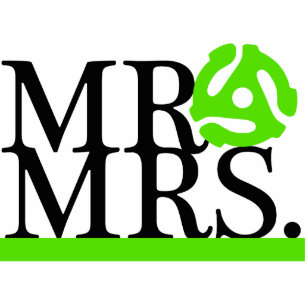 Mr & Mrs. Green & Black 45 Adapter Cake Topper Freistehende Fotoskulptur