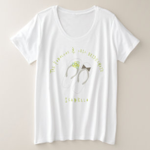 Mr & Mrs Green Blume Flip Flops Beach Wedding Große Größe T-Shirt