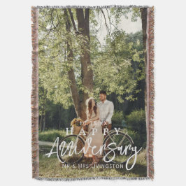 Mr & Mrs Happy Wedding Anniversary Custom Decke