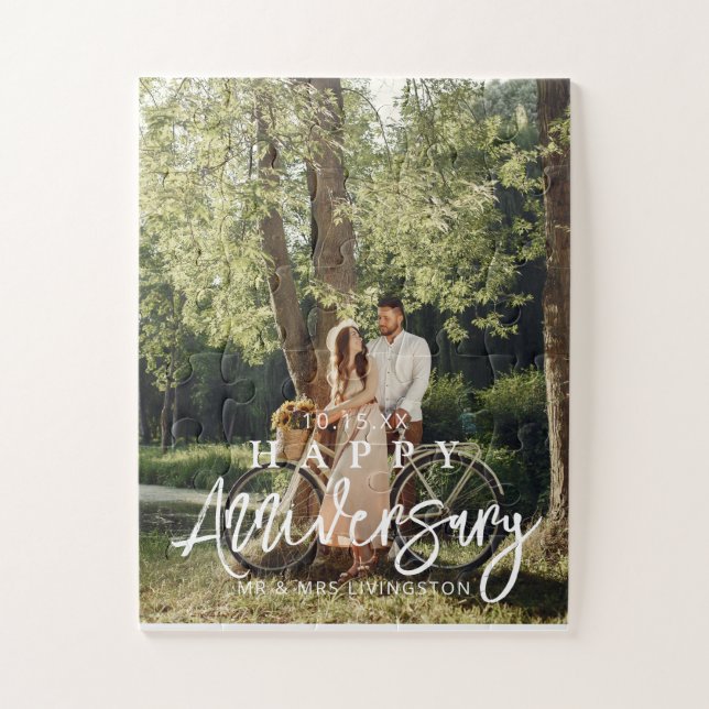 Mr & Mrs Happy Wedding Anniversary Custom Foto (Vertikal)