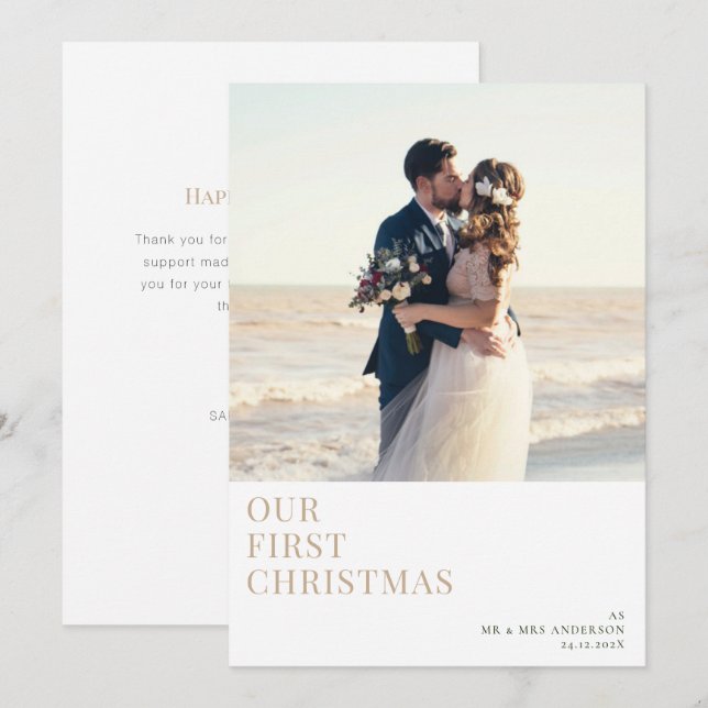 MR & MRS. | Hochzeitsankündigung Karte (Vorne/Hinten)