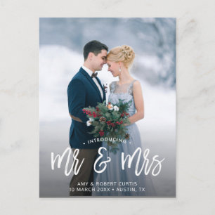 MR & MRS.   Hochzeitserklärung Postkarte
