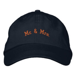Mr & Mrs Individuelle Name Honey Text Color Navy H Bestickte Baseballkappe