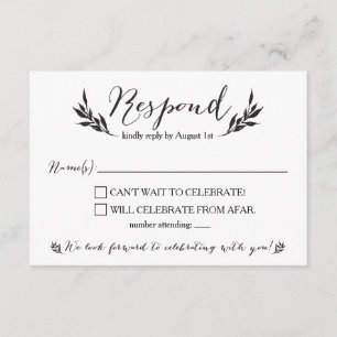 Mr. & Mrs. Kraft Rustic Hochzeit RSVP-Karte Einladung