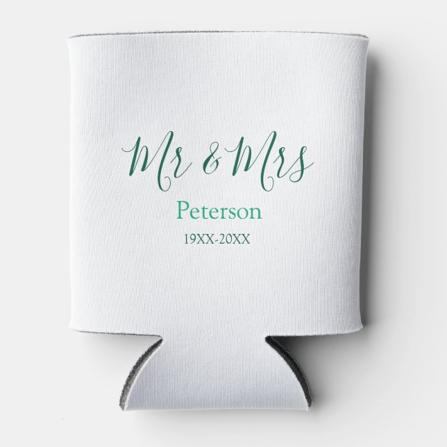 Mr & Mrs last name married year wedding engagement Dosenkühler (Vorderseite)