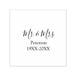 Mr & Mrs last name married year wedding engagement Permastempel