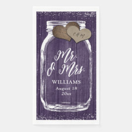 Mr & Mrs Lila Wood Mason Jar Hochzeit im Herbst Serviette