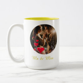 Mr Mrs Love Birds Photo Mug Zweifarbige Tasse