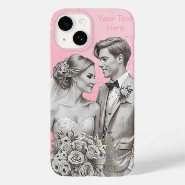 Mr & Mrs Loving Couple Just Married Gifts Case-Mate iPhone 14 Hülle (Rückseite)