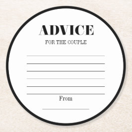 Mr & Mrs Modern Bold Wedding Advice Paper Unterset Runder Pappuntersetzer
