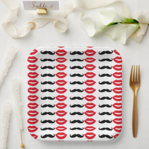 Mr & Mrs Mustache & Lips Party Paper Tellers Pappteller