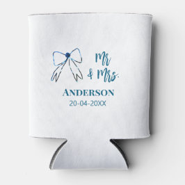 Mr. & Mrs. Name Datum Gastgeschenk Hochzeit blau g Dosenkühler