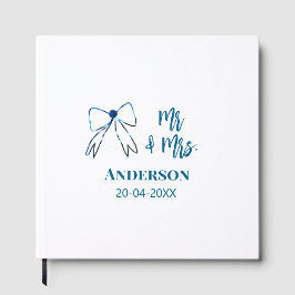 Mr. & Mrs. Name Datum Gastgeschenk Hochzeit blau g Gästebuch