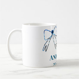 Mr. & Mrs. Name Datum Gastgeschenk Hochzeit blau g Kaffeetasse