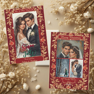 Mr & Mrs Neuvermählte Weihnachten Goldfolie 4 Foto