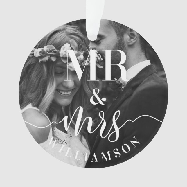 Mr & Mrs Newlyweds First Christmas Multiple Foto Ornament (Vorderseite)
