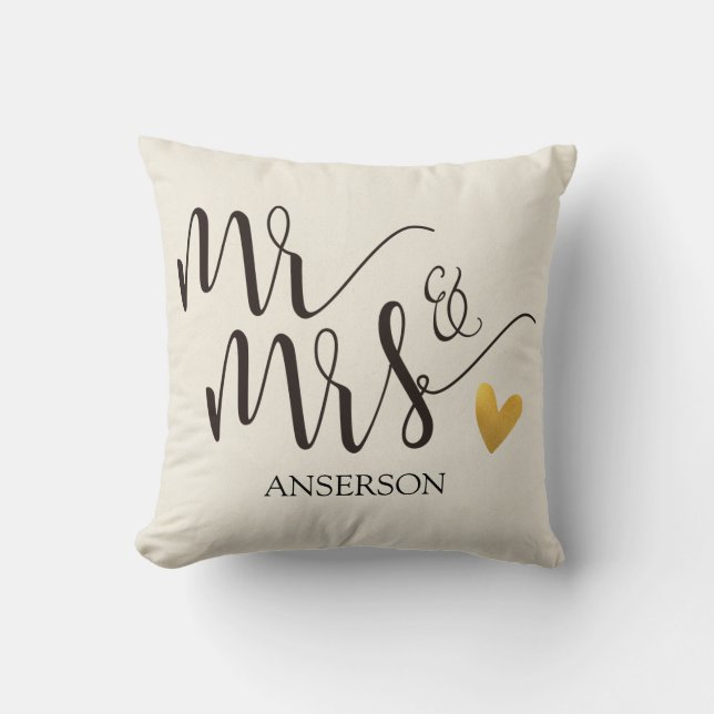 Mr.&Mrs. personalisiert Kissen (Vorderseite)
