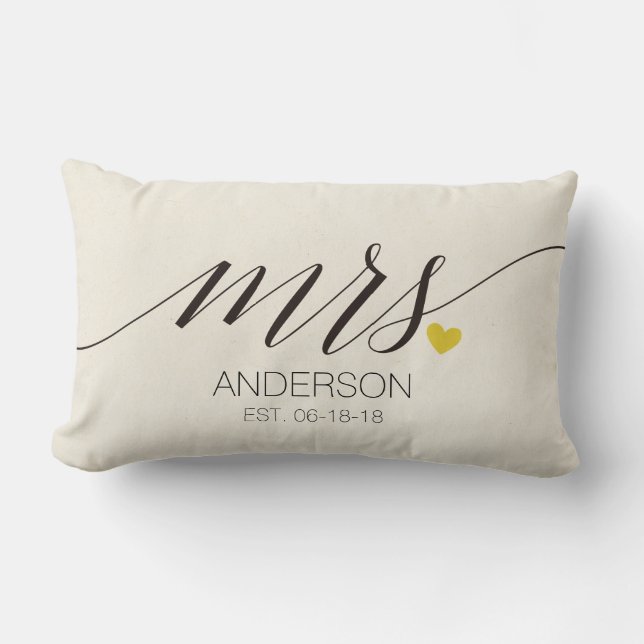 Mr& Mrs. Personalisiert Wedding Gift-2 Lendenkissen (Vorderseite)