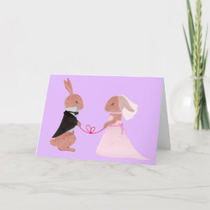 Mr & Mrs Rabbit Wedding Grußkarte Karte
