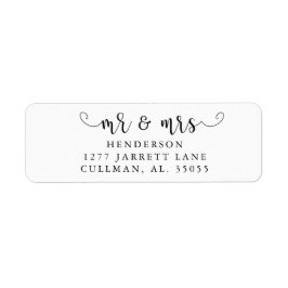 Mr & Mrs Return Address Label