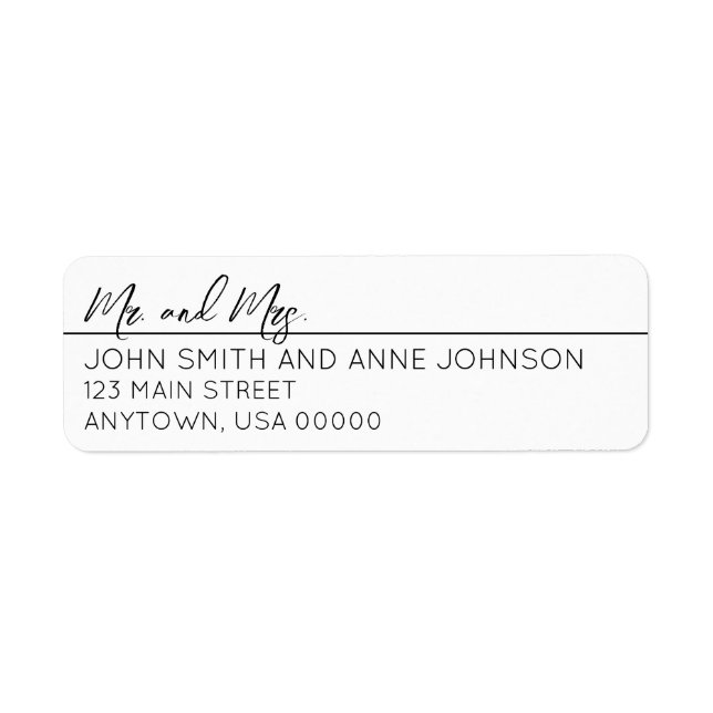 Mr & Mrs Return Address Label - Diff Last Names (Vorne)