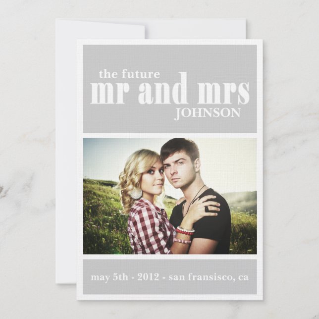 MR & MRS Save the Date Einladung (Vorderseite)