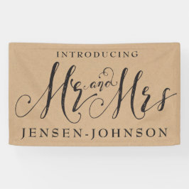 Mr & Mrs. Script Cursive Typografy Wedding Banner