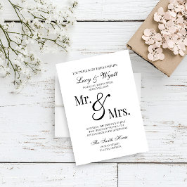 Mr & Mrs Scripty Black & White Faire-part de maria
