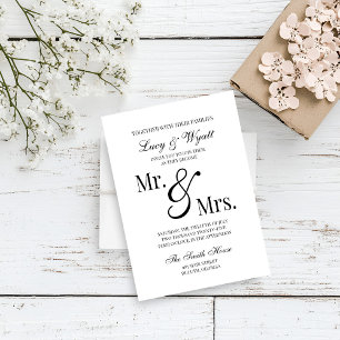 Mr & Mrs Scripty Black & White Faire-part de maria