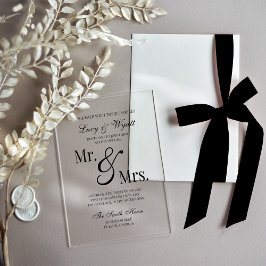 Mr & Mrs Scripty Black & White Faire-part de maria