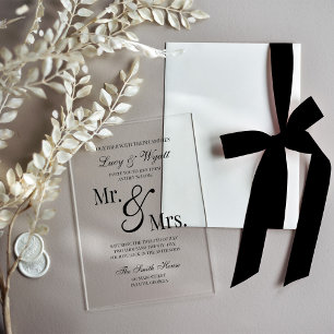 Mr & Mrs Scripty Black & White Faire-part de maria