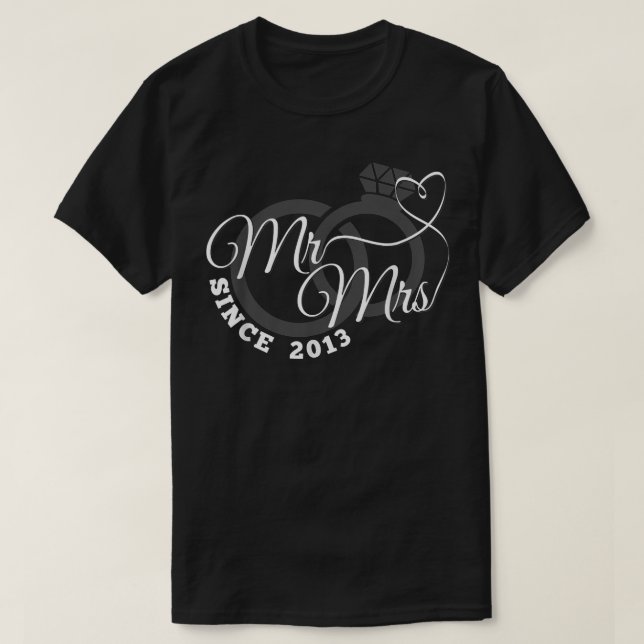 Mr & Mrs. Seit 2013 9. Hochzeitsszenario T-Shirt (Design vorne)
