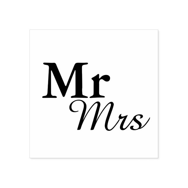 Mr&Mrs Simple Elegant Typografy Gastgeschenk Hochz Gummistempel (Prägung)