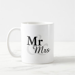 Mr&Mrs Simple Elegant Typografy Gastgeschenk Hochz Kaffeetasse