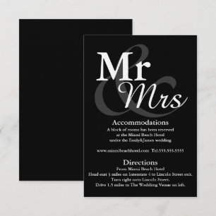 Mr&Mrs Simple Elegant Typografy Wedding Details Einladung