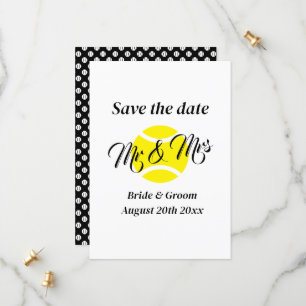 Mr. & Mrs. Tennis Ehepaar die Terminkarten sparen Save The Date
