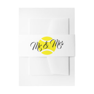 Mr & Mrs. Tennis Hochzeit Einladung Bauchband Einladungsbanderole