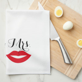 Mr & Mrs To Be Mustache & Lips Party Hostess Geschirrtuch