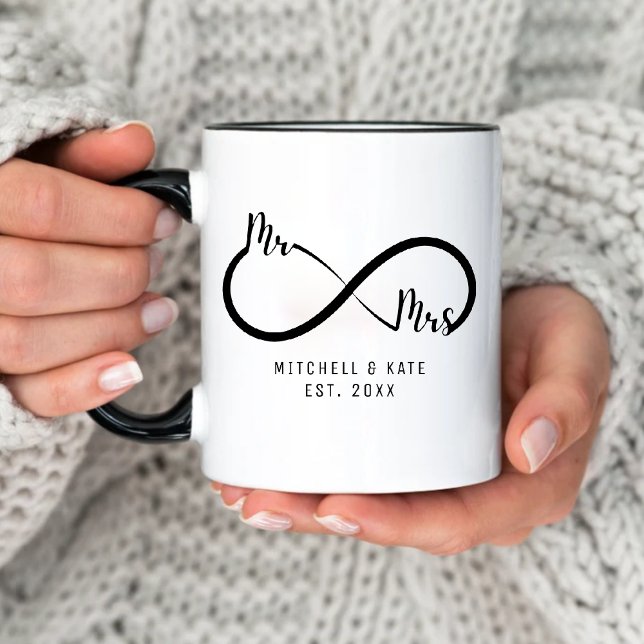 Mr & Mrs Unendlichkeitssymbol-Hochzeit Tasse (Mr & Mrs Infinity Symbol Wedding Mug
)