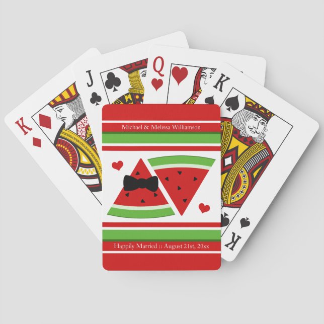 Mr & Mrs Watermelon Personalized Playing Cards Spielkarten (Rückseite)