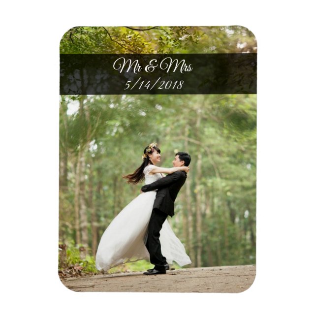 Mr & Mrs Wedding Couple Foto Mini Magnet (Vertikal)