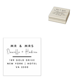 Mr & Mrs. Wedding Custom Rücksendeadresse Gummistempel